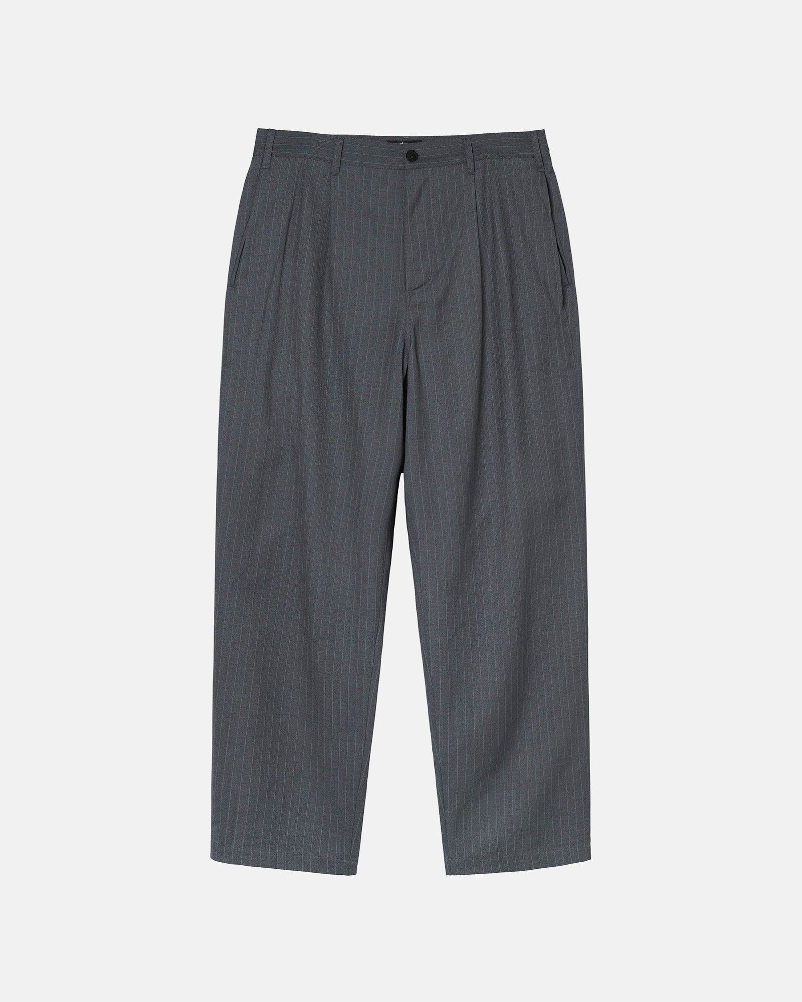 Stussy Volume Pleated Trouser in Brown Stripe | FallenFront
