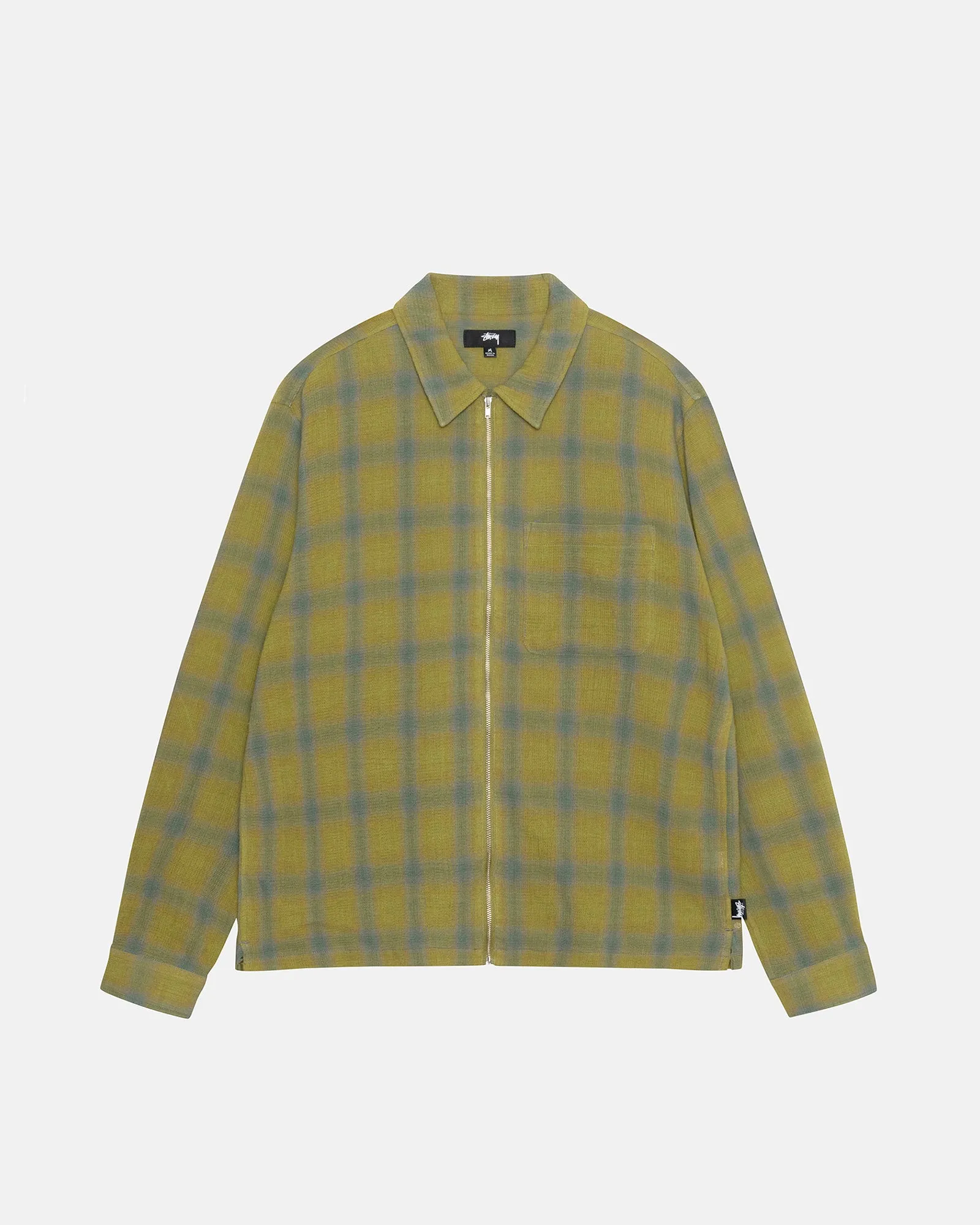 ZIP SHIRT TWISTED YARN PLAID sold by Stussy