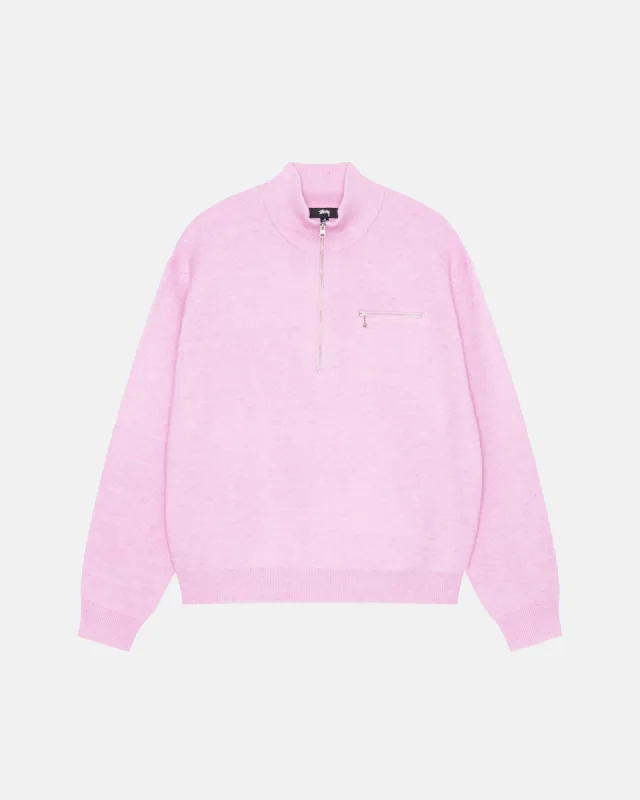 HALF ZIP MOCK NECK SWEATER sold by Stussy