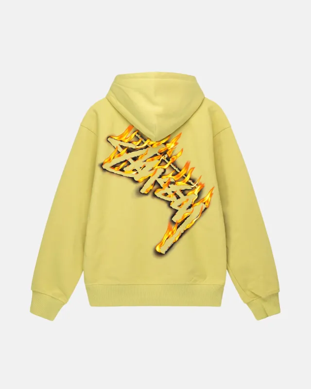 BURNING STOCK ZIP HOODIE made by Stussy