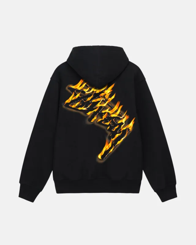 BURNING STOCK ZIP HOODIE made by Stussy