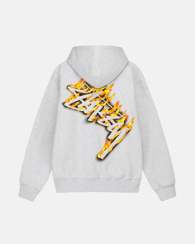 BURNING STOCK ZIP HOODIE made by Stussy