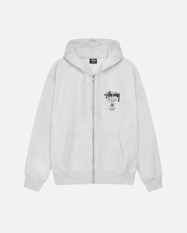 WORLD TOUR ZIP HOODIE sold by Stussy
