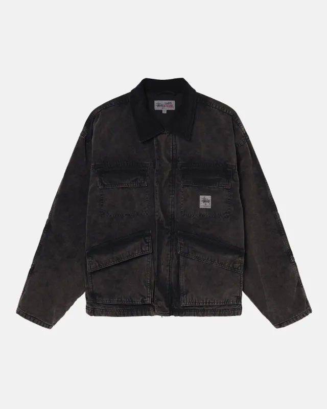 WASHED CANVAS SHOP JACKET sold by Stussy