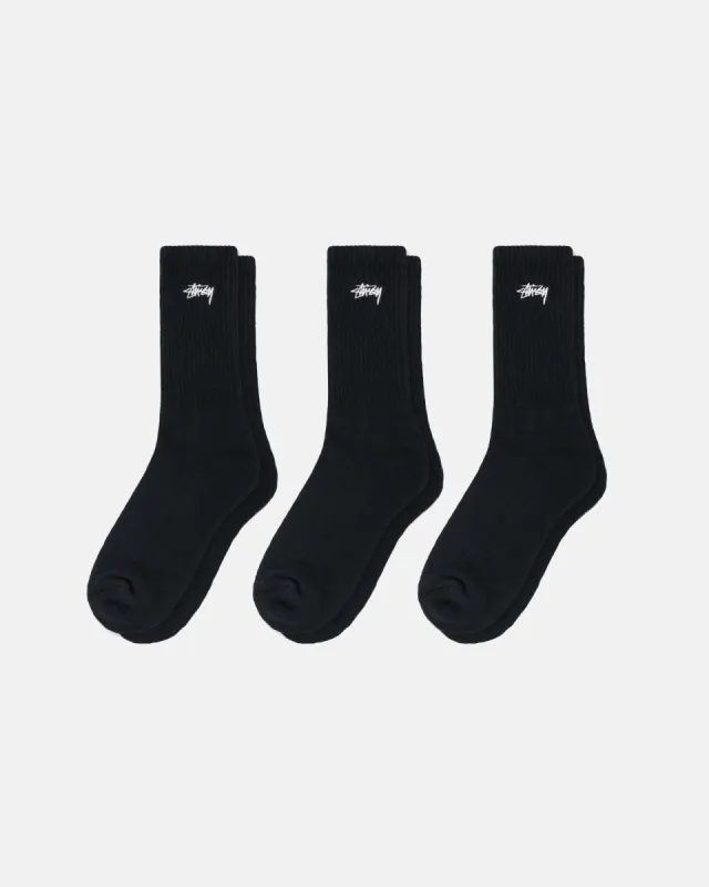 STOCK CREW SOCKS - 3 PACK sold by Stussy