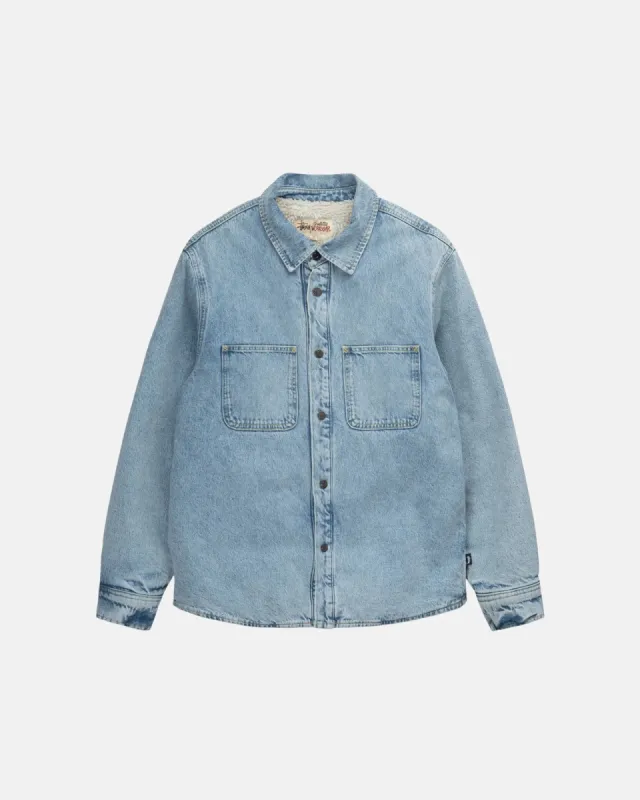 SHERPA LINED DENIM SHIRT sold by Stussy