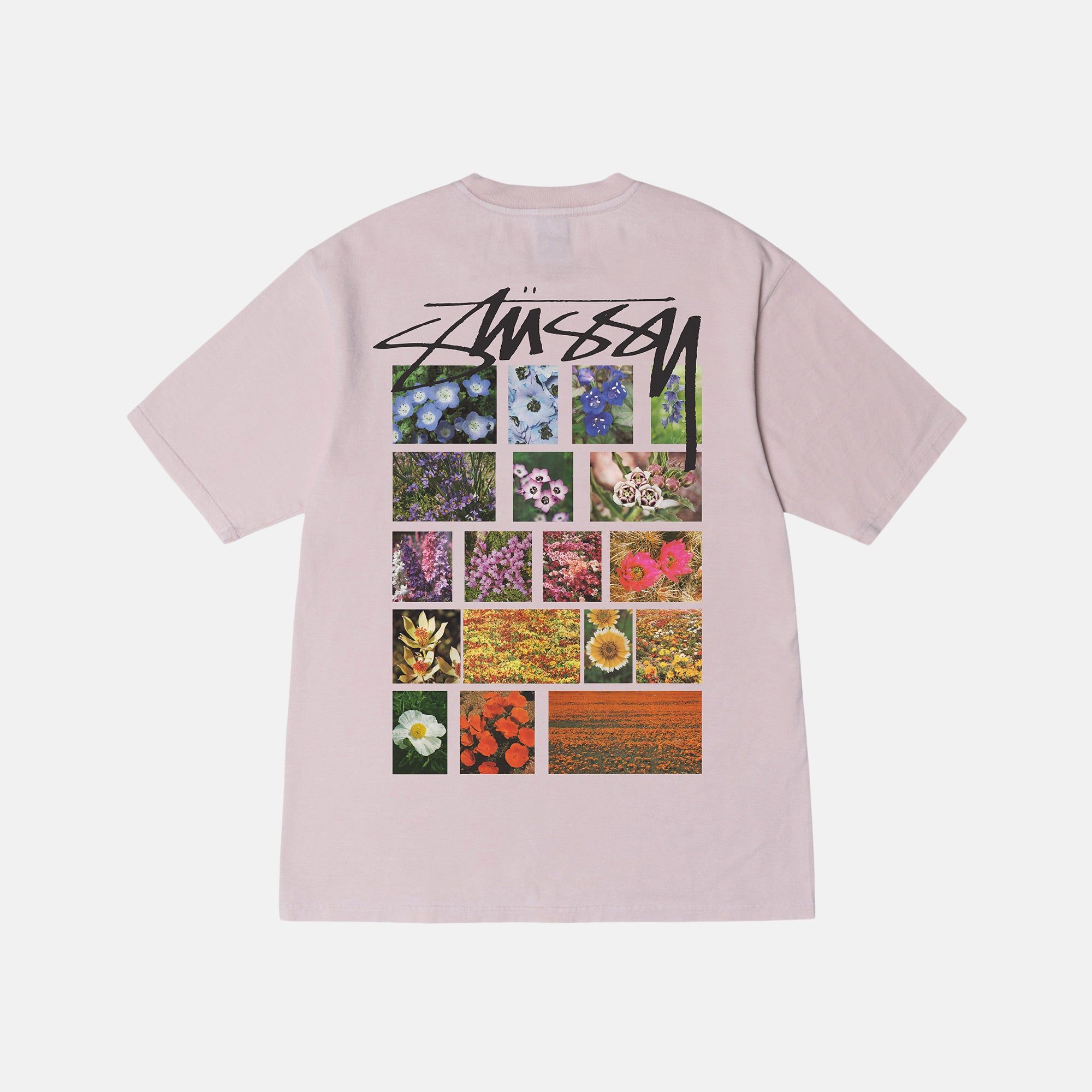 FLOWER GRID PIGMENT DYED TEE sold by Stussy