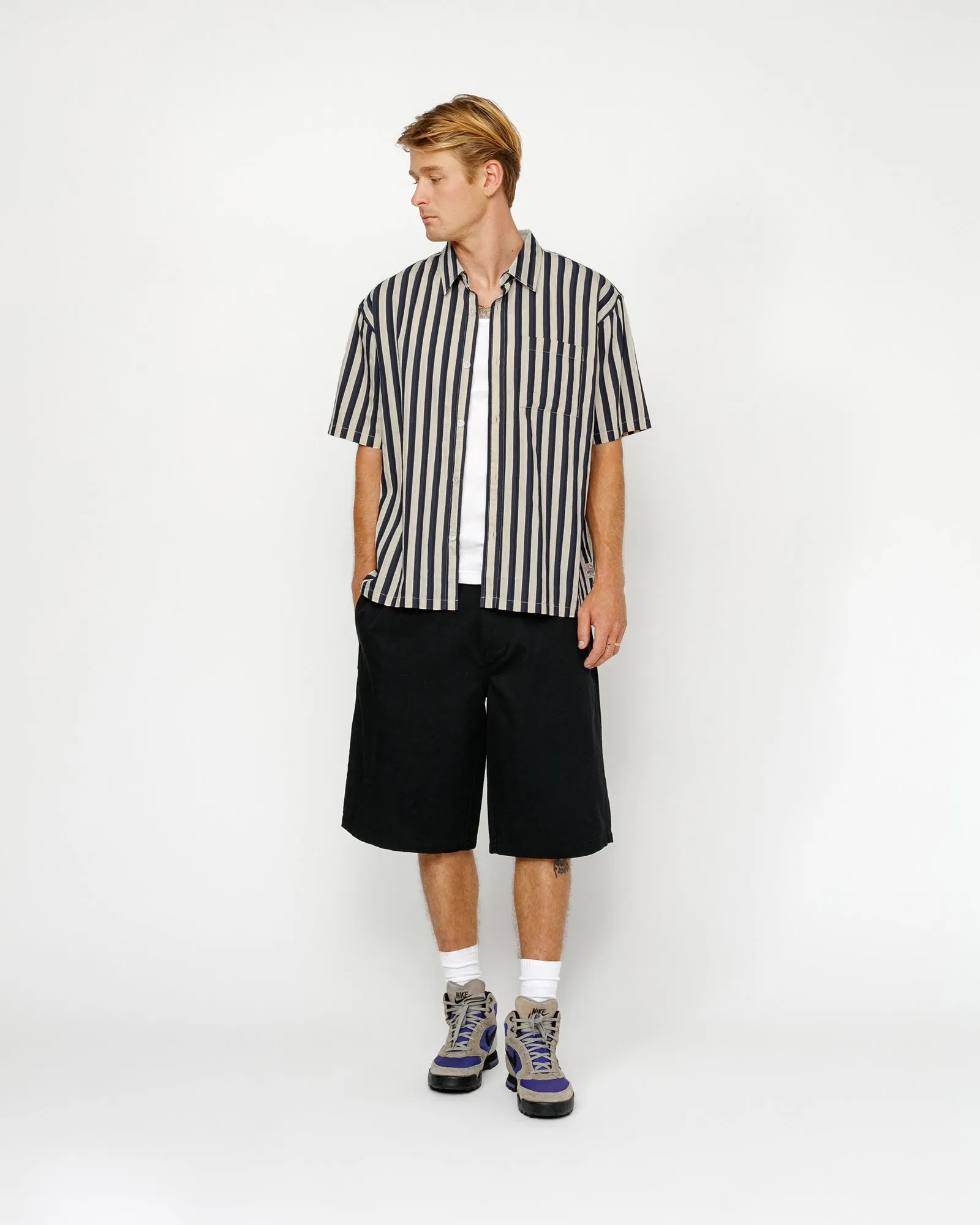 BOXY FLAT HEM SHIRT STRIPED sold by Stussy product image thumbnail 3