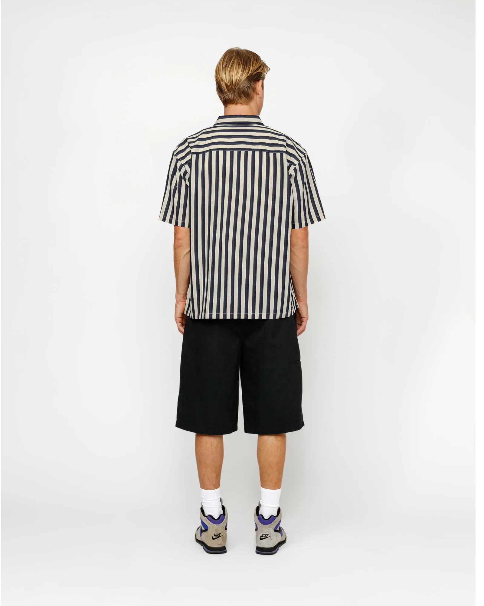 トップス unistussy boxy flat hem shirt striped BOXY FLAT HEM SHIRT STRIPED | Parallel
