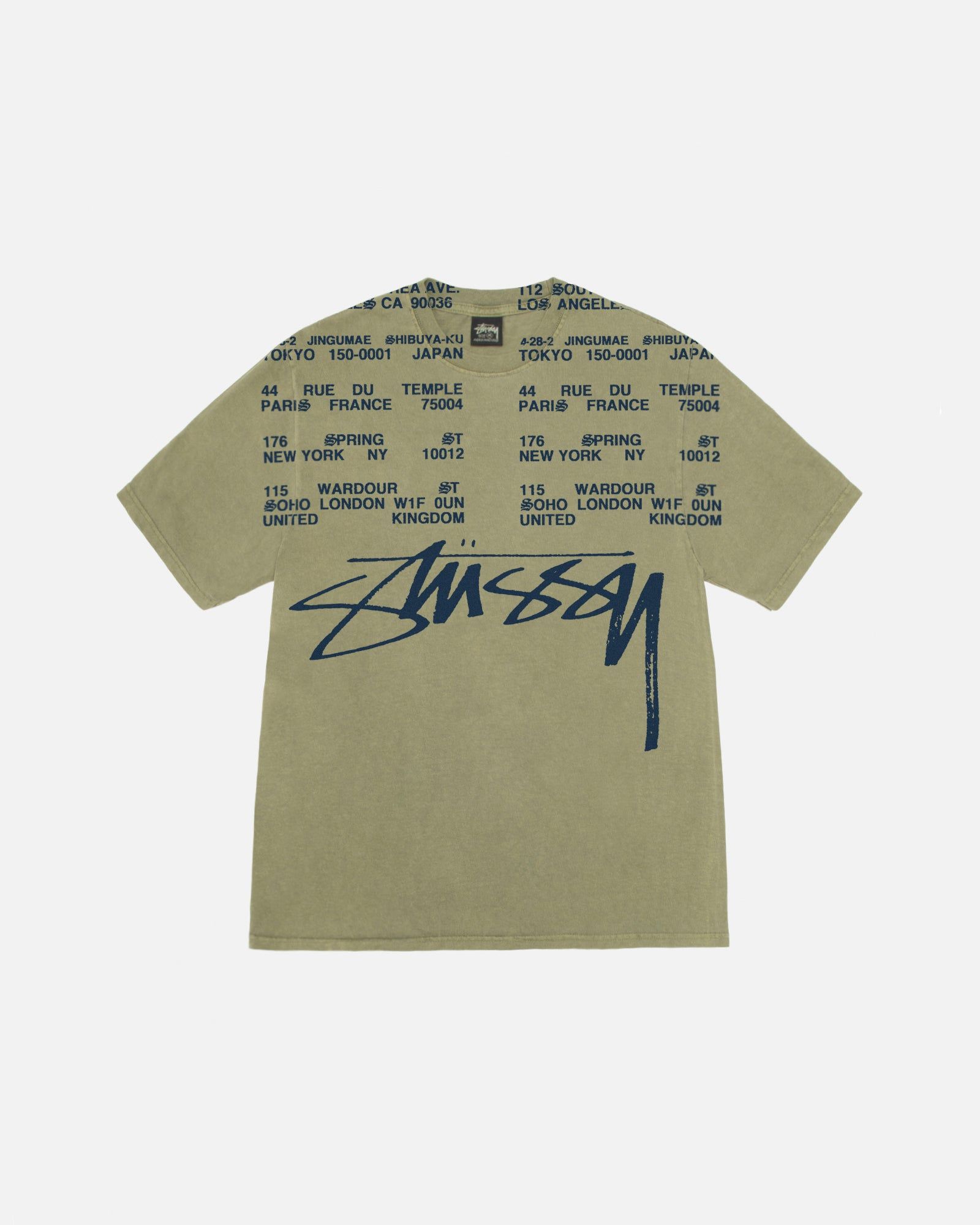 LOCATIONS TEE PIGMENT DYED sold by Stussy