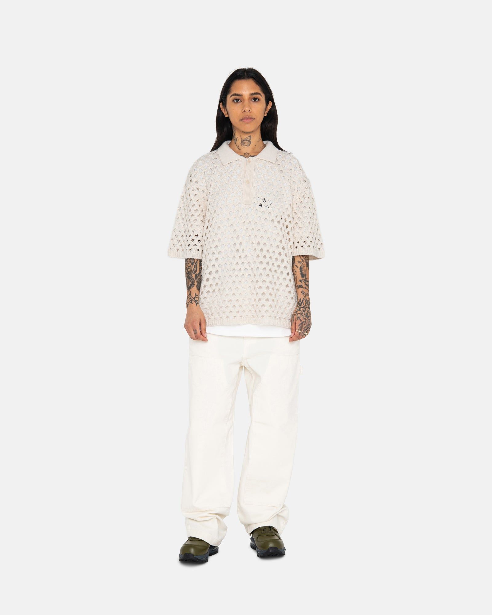 BIG MESH POLO SWEATER sold by Stussy product image thumbnail 6