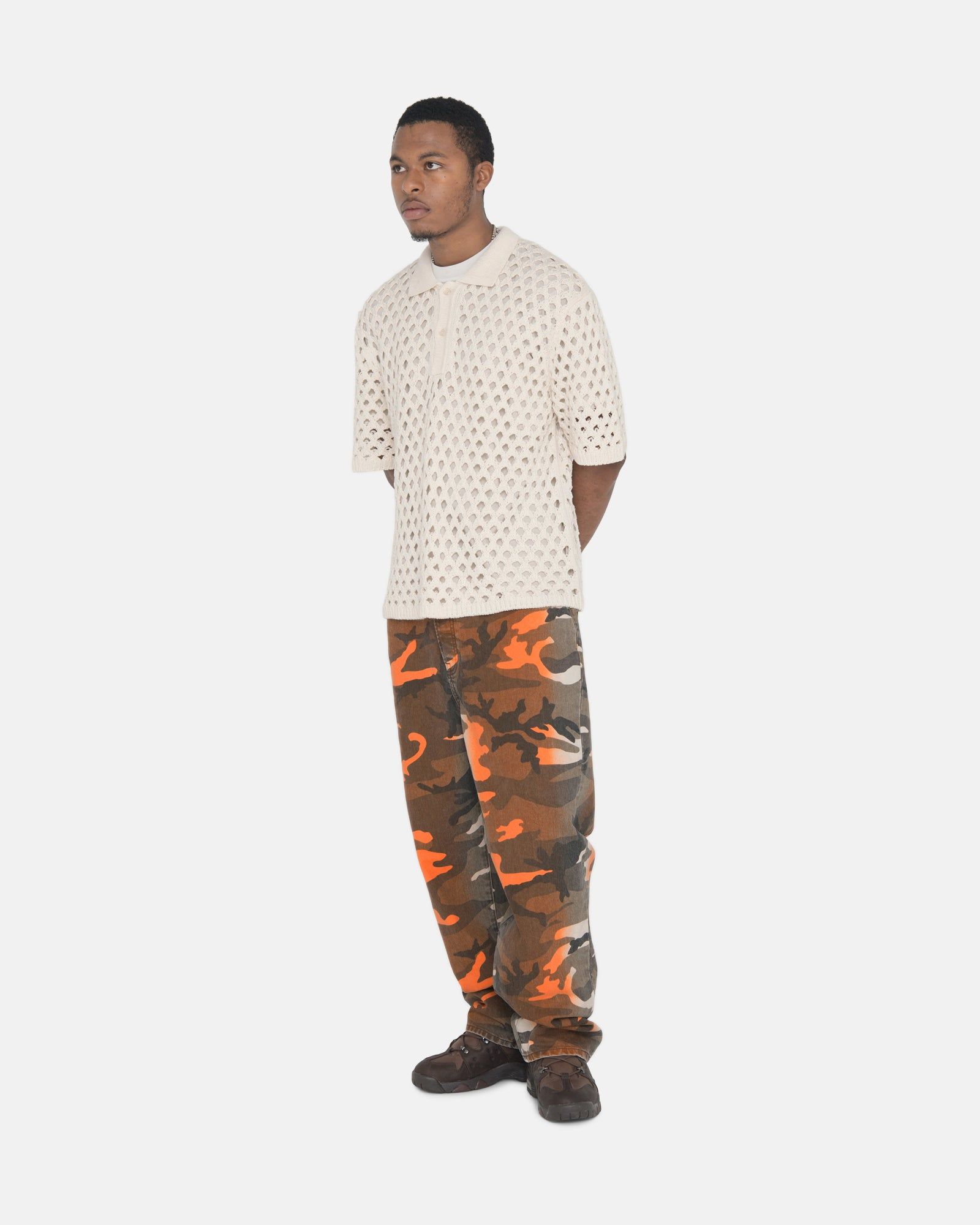 BIG MESH POLO SWEATER sold by Stussy product image thumbnail 4