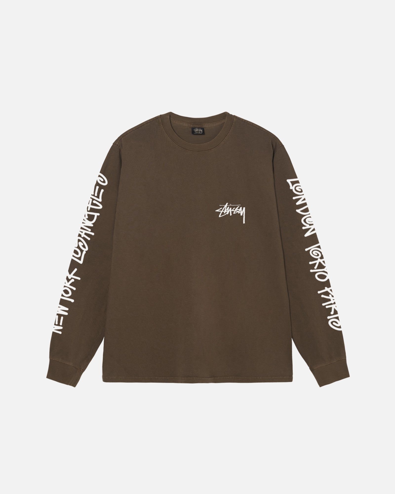 BIG CITIES LS TEE PIGMENT DYED sold by Stussy