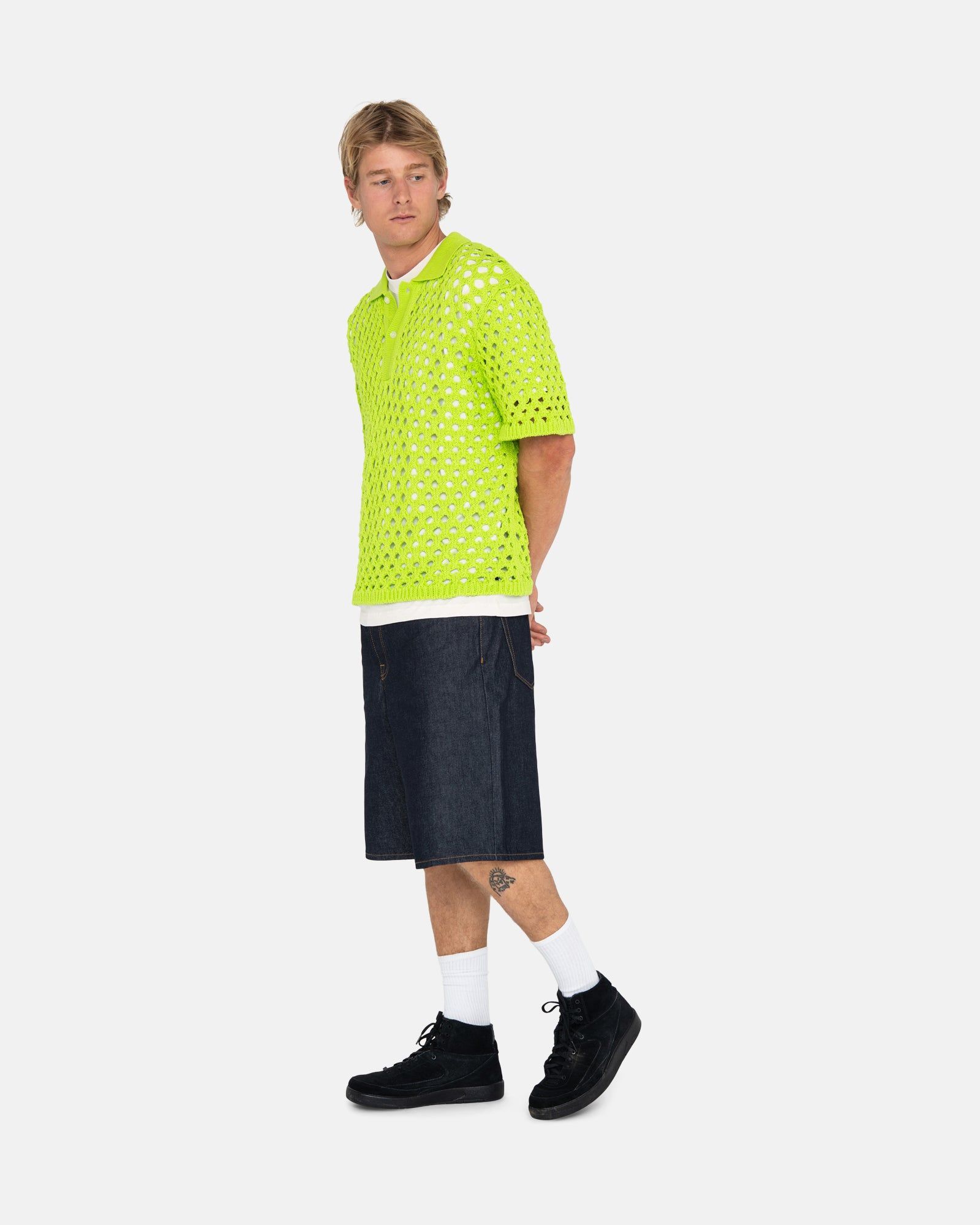 BIG MESH POLO SWEATER sold by Stussy product image thumbnail 5