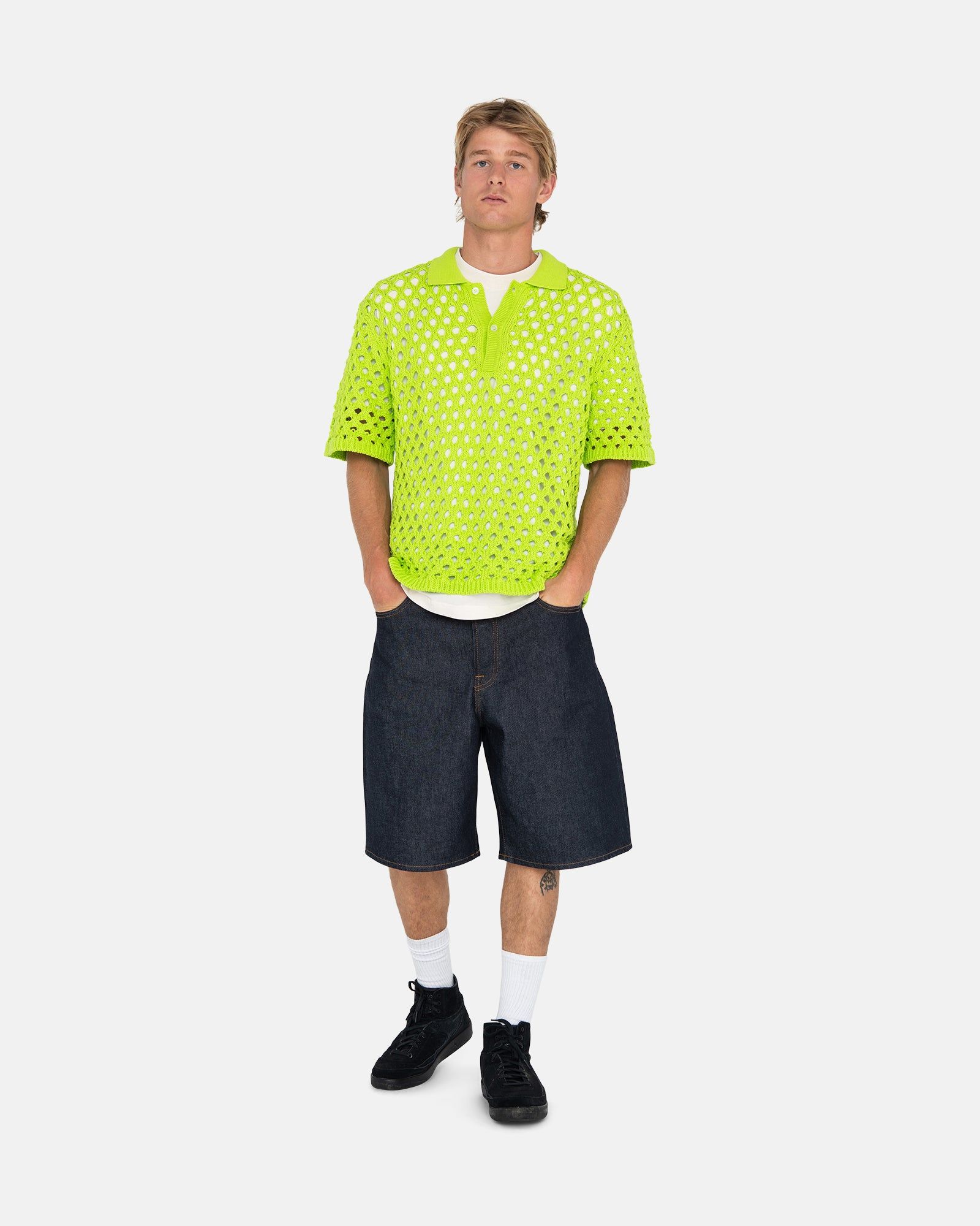 BIG MESH POLO SWEATER sold by Stussy product image thumbnail 4