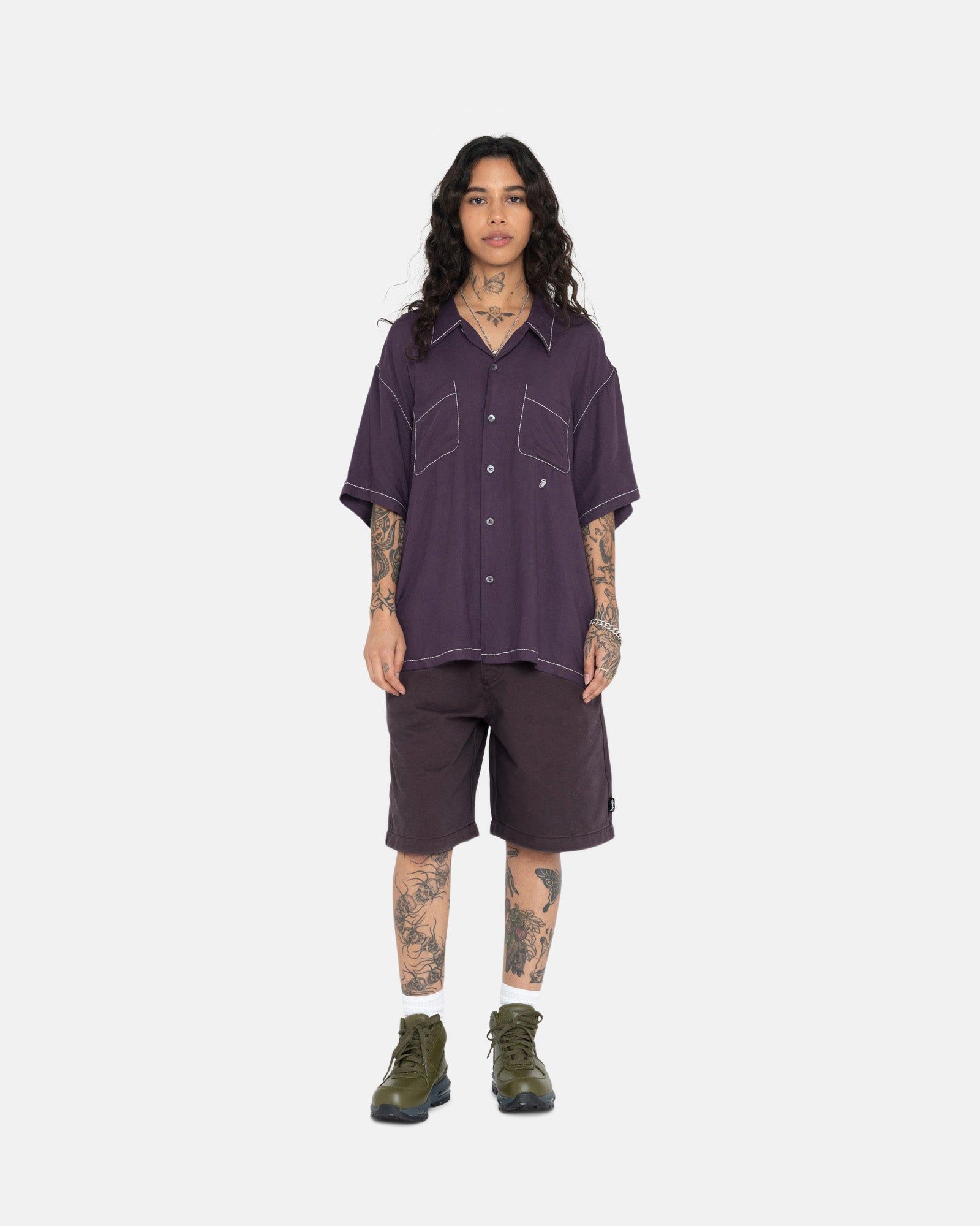 CONTRAST PICK STITCHED SHIRT sold by Stussy product image thumbnail 6