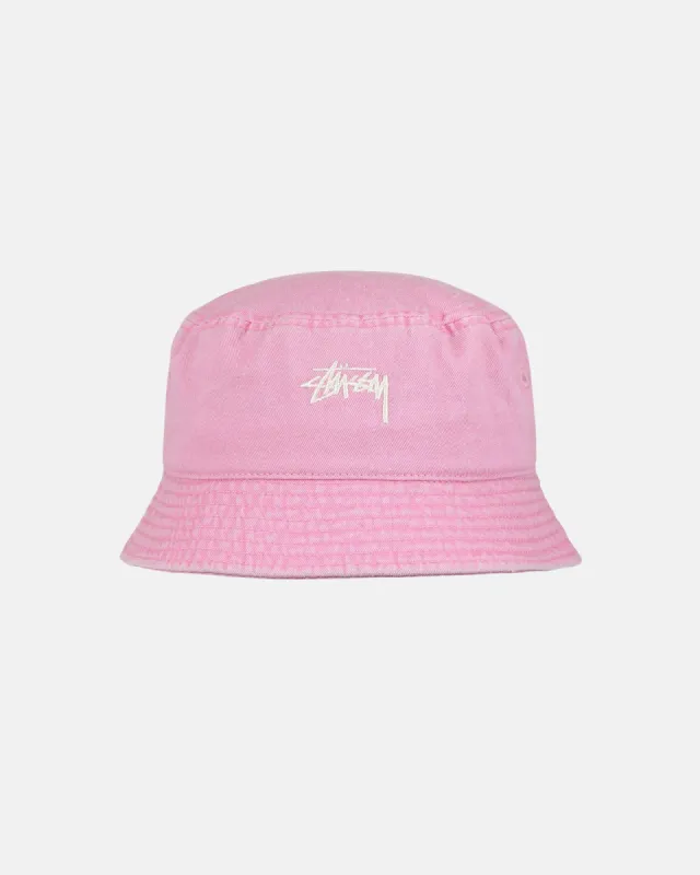 WASHED STOCK BUCKET HAT sold by Stussy