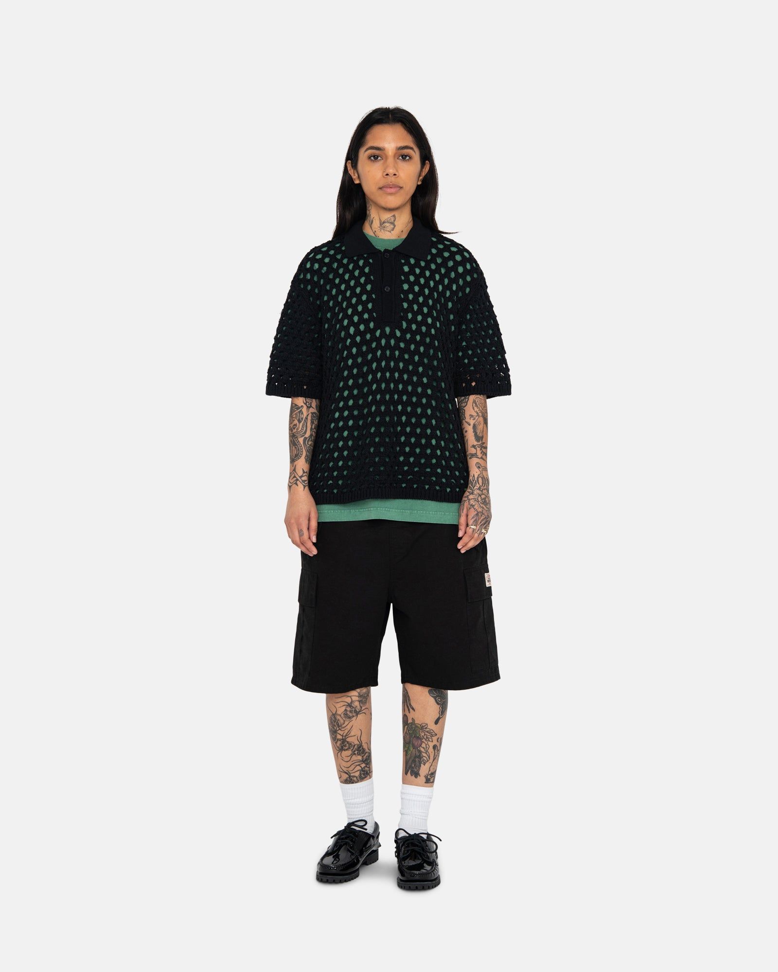 BIG MESH POLO SWEATER sold by Stussy product image thumbnail 6
