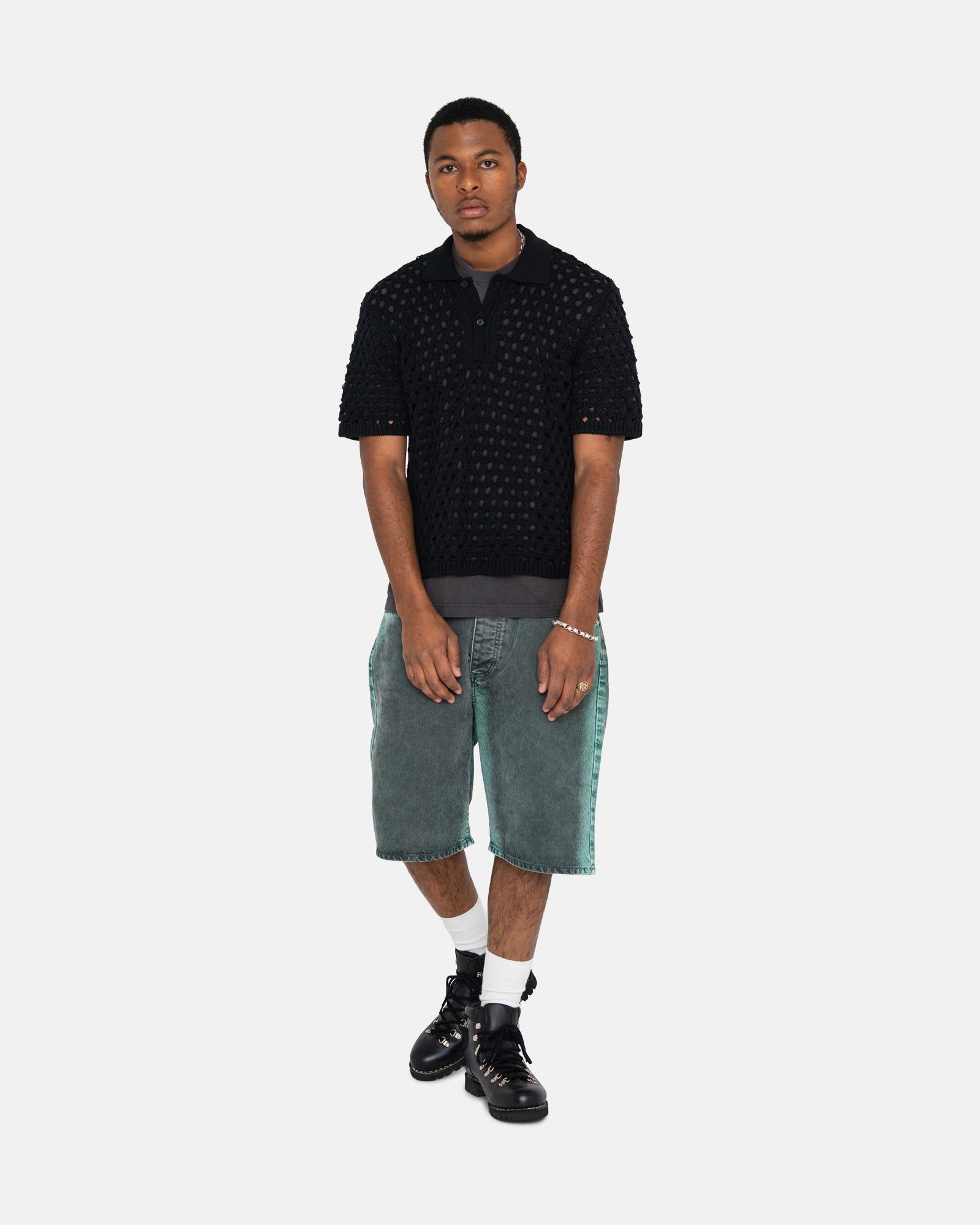 BIG MESH POLO SWEATER sold by Stussy product image thumbnail 4