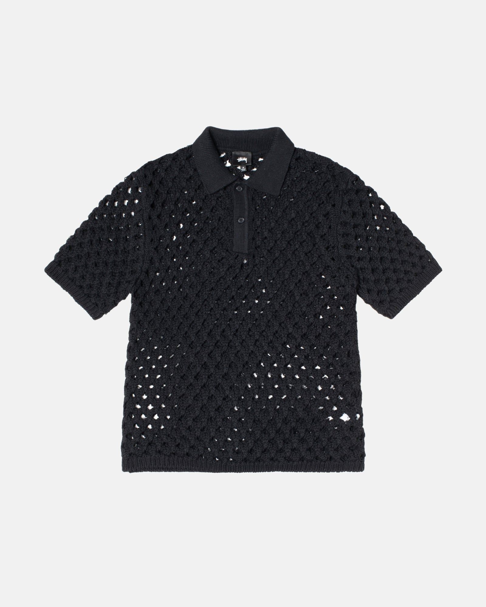 BIG MESH POLO SWEATER sold by Stussy