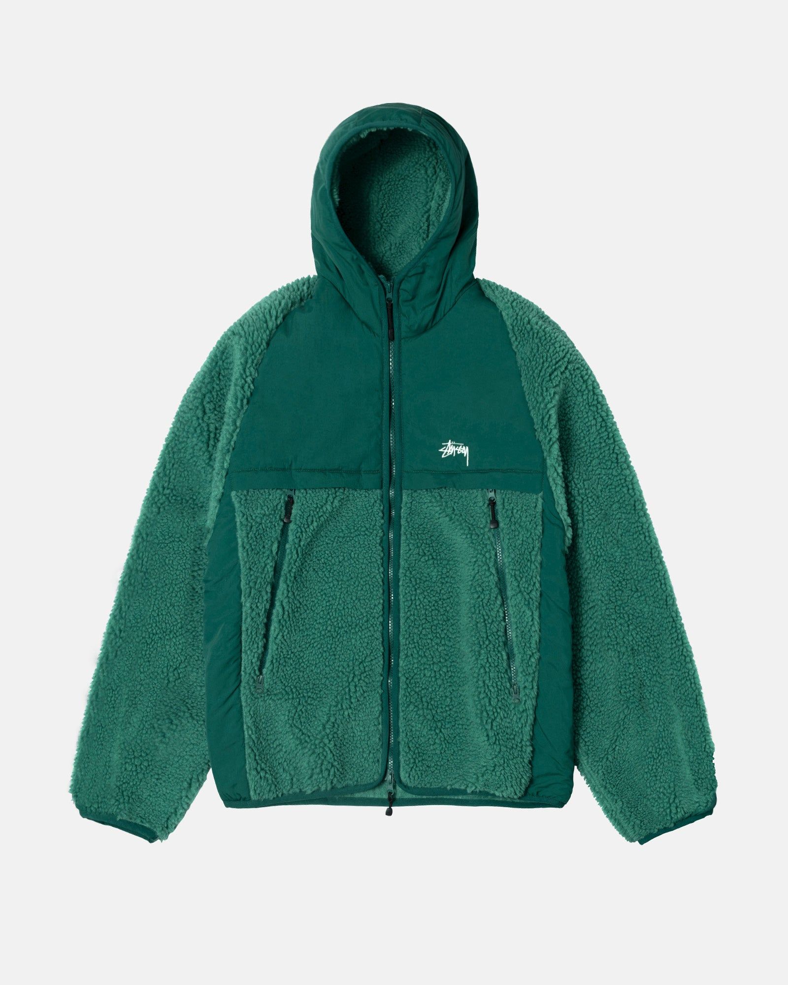 SHERPA PANELED HOODED JACKET sold by Stussy