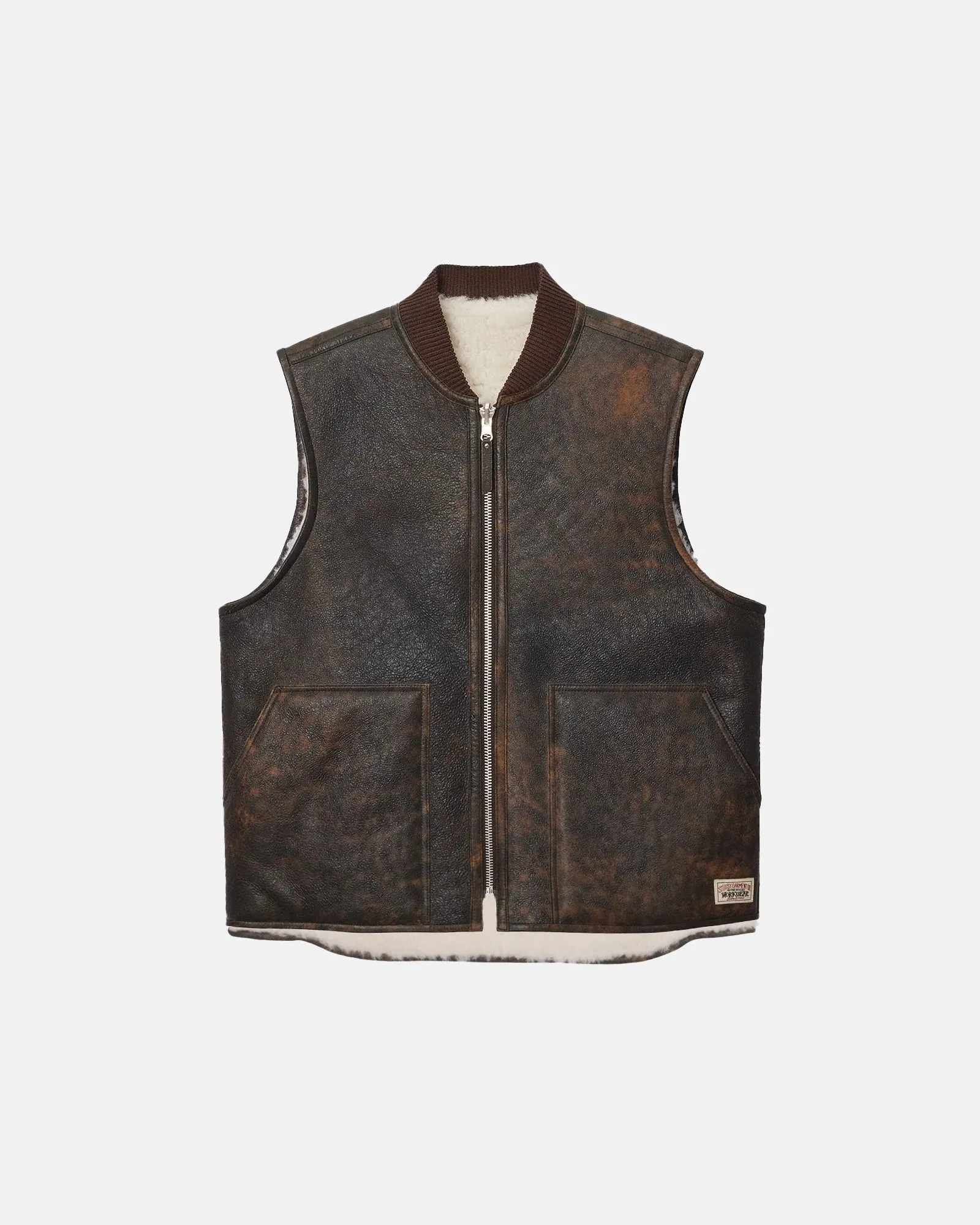 REVERSIBLE SHEARLING WORKGEAR VEST sold by Stussy
