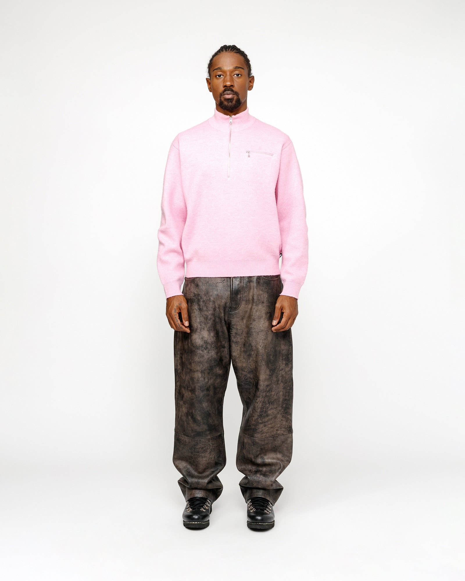 HALF ZIP MOCK NECK SWEATER sold by Stussy product image thumbnail 3