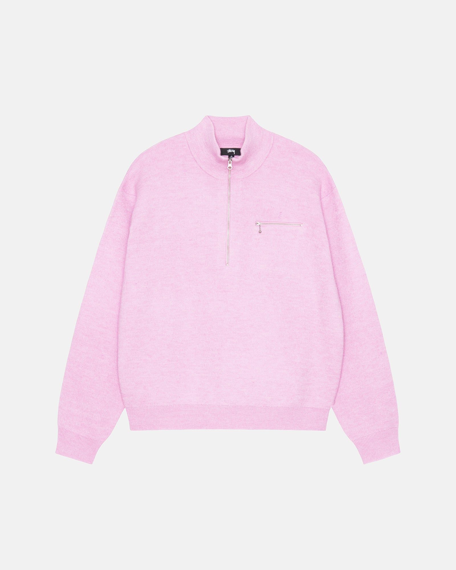 HALF ZIP MOCK NECK SWEATER sold by Stussy