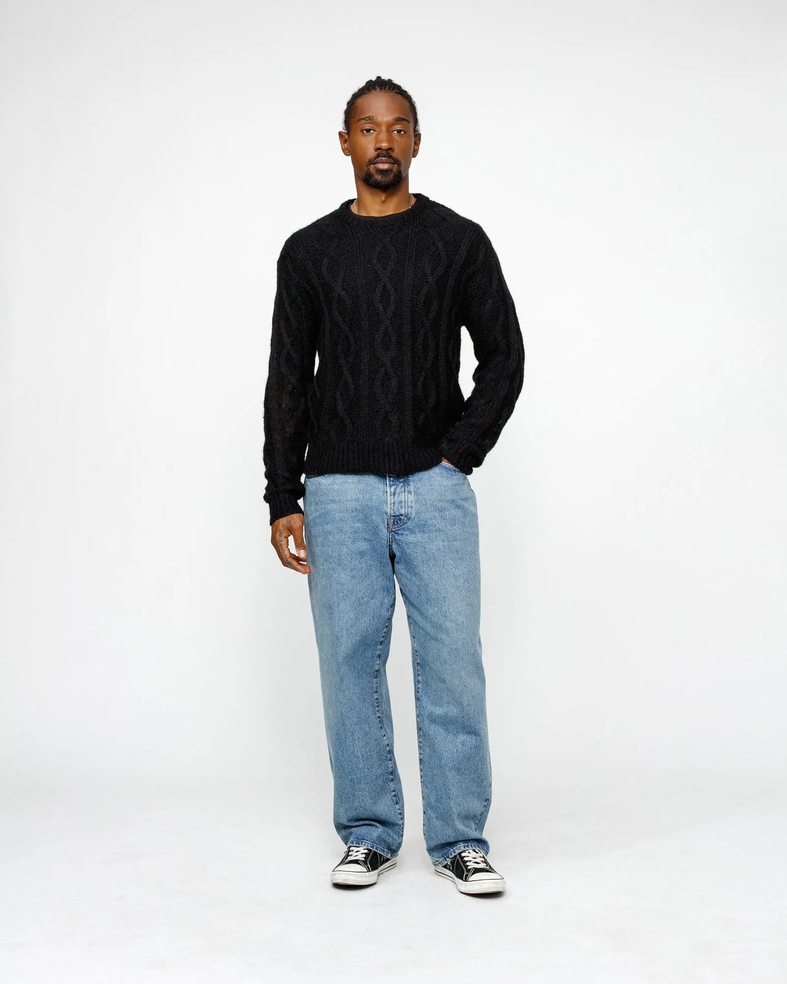 CABLE LOOSE KNIT SWEATER sold by Stussy product image thumbnail 3