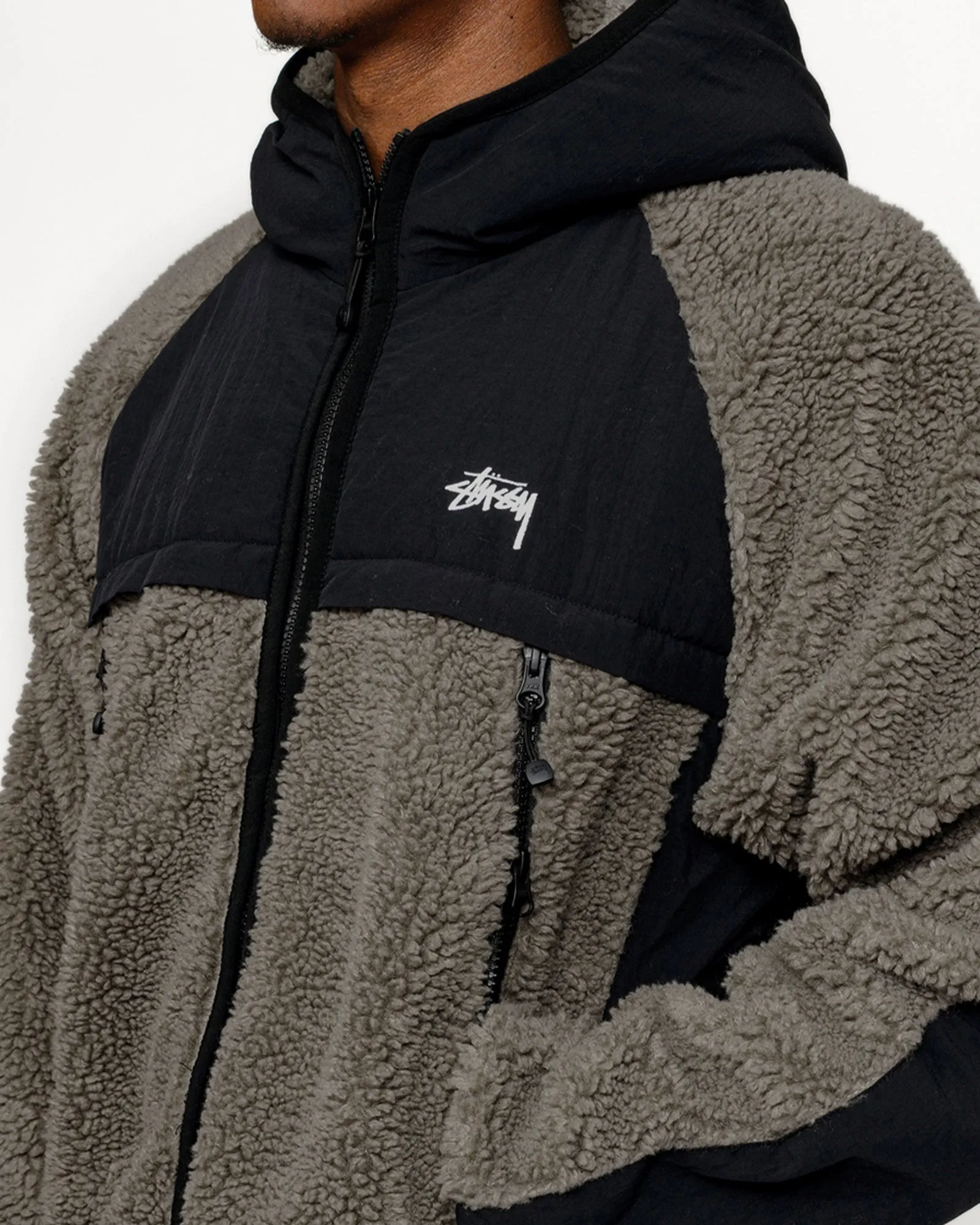 SHERPA PANELED HOODED JACKET sold by Stussy product image thumbnail 5