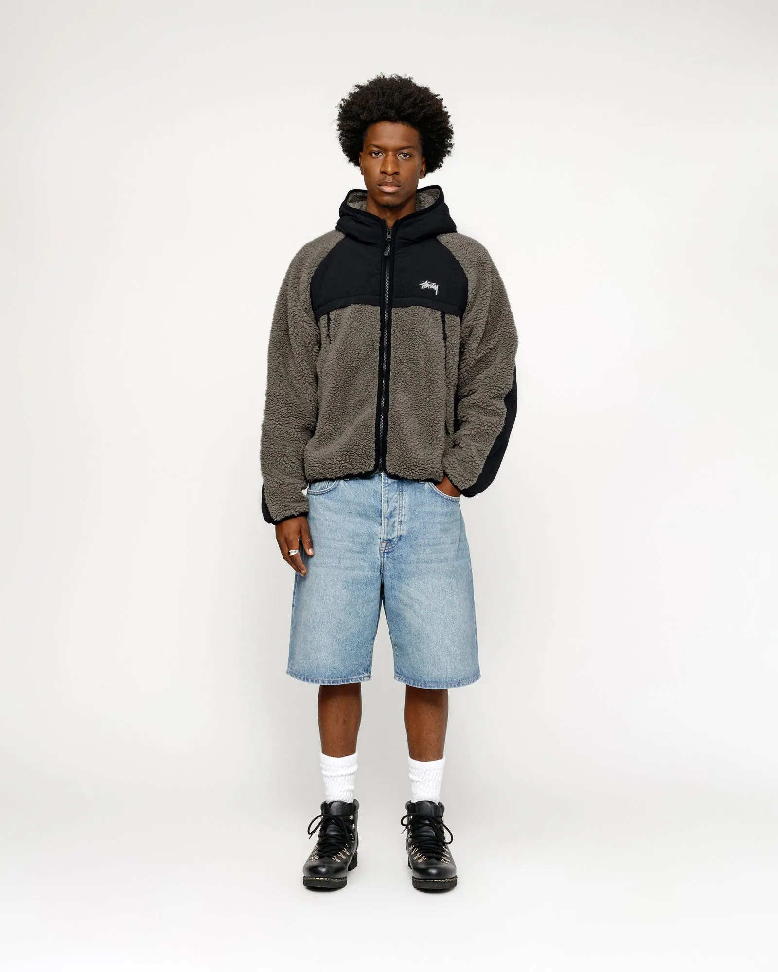 SHERPA PANELED HOODED JACKET sold by Stussy product image thumbnail 3