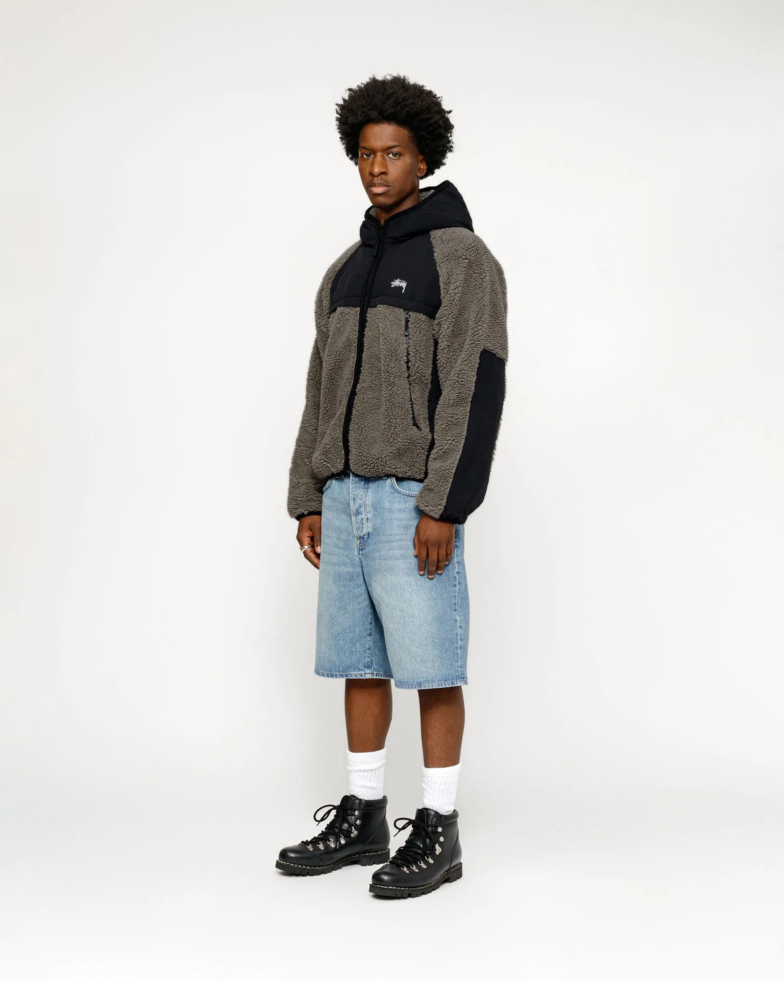 SHERPA PANELED HOODED JACKET sold by Stussy product image thumbnail 4