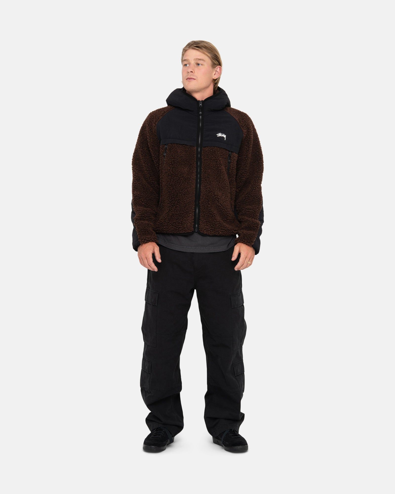 SHERPA PANELED HOODED JACKET sold by Stussy product image thumbnail 5