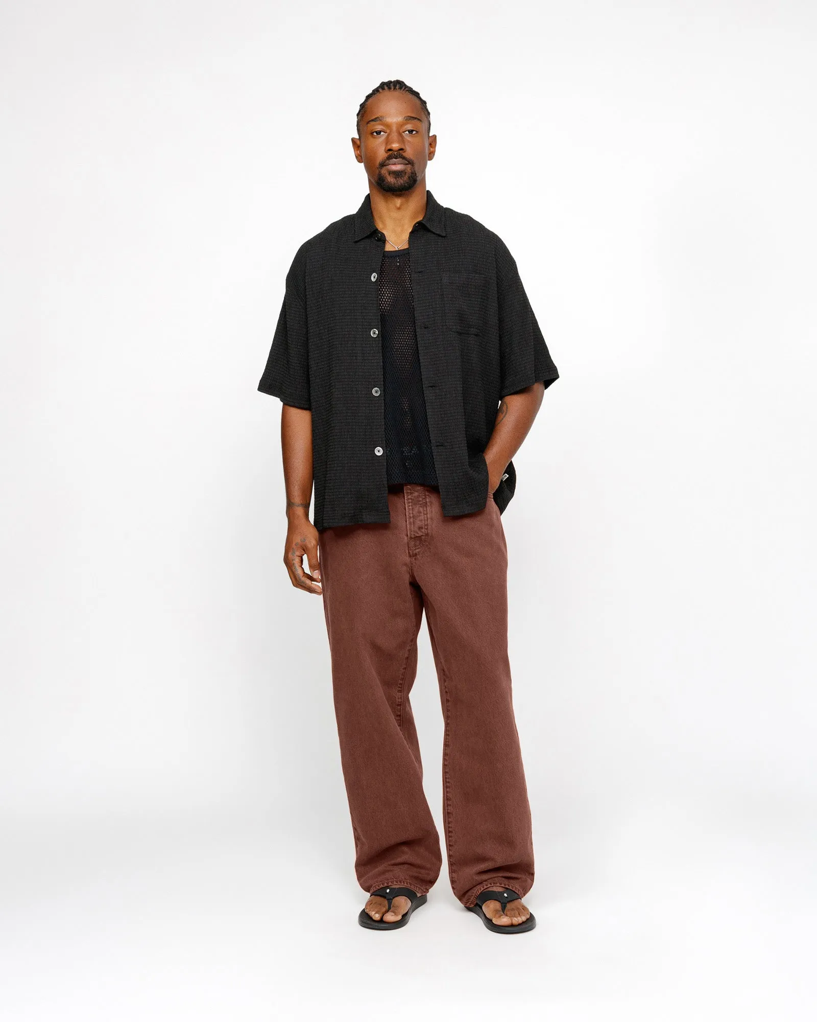 BOXY FLAT HEM SHIRT CRINKLED sold by Stussy product image thumbnail 3