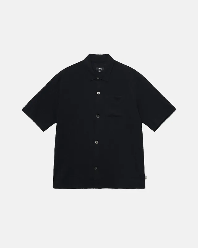 BOXY FLAT HEM SHIRT CRINKLED sold by Stussy