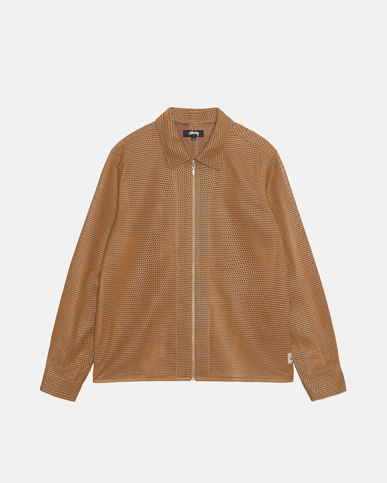 ZIP SHIRT PERFORATED LEATHER sold by Stussy
