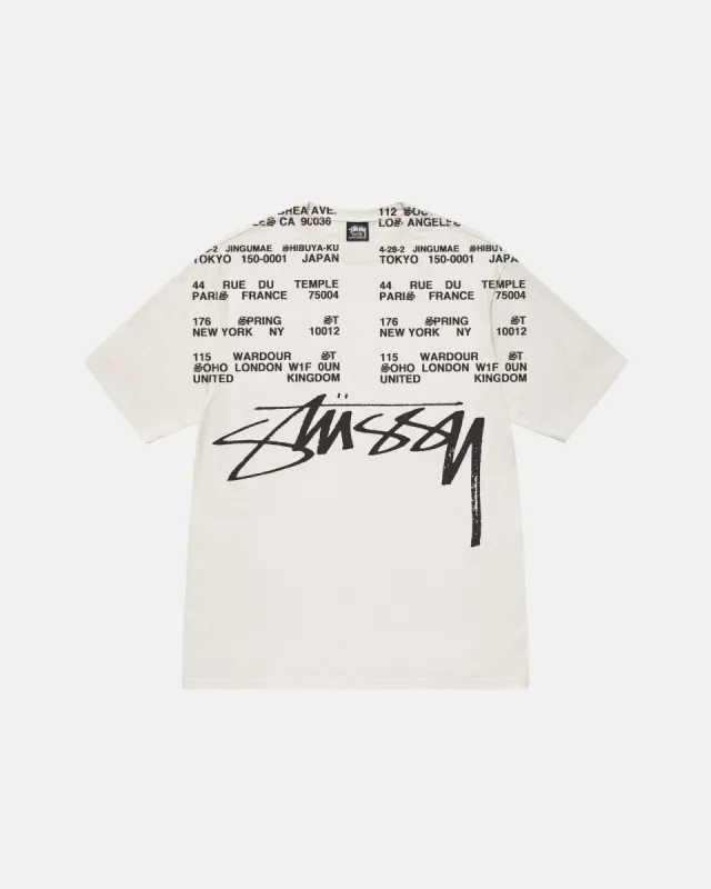 LOCATIONS TEE PIGMENT DYED sold by Stussy