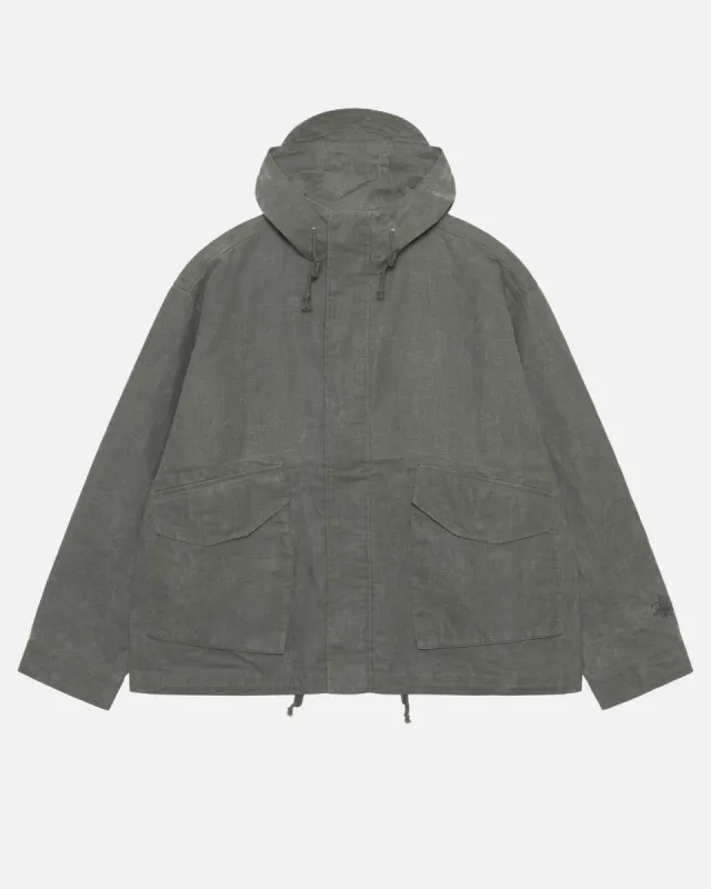 SHORT PARKA WAXED LINEN | Parallel