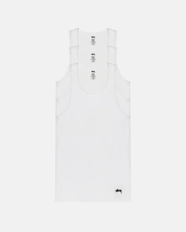 ★2024SS新作★STUSSY★STUSSY TANK UNDERSHIRTS 3 PACK STÜSSY TANK UNDERSHIRTS 3 PACK | Parallel