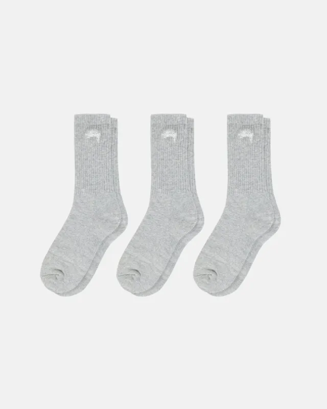 STOCK CREW SOCKS 3 PACK sold by Stussy