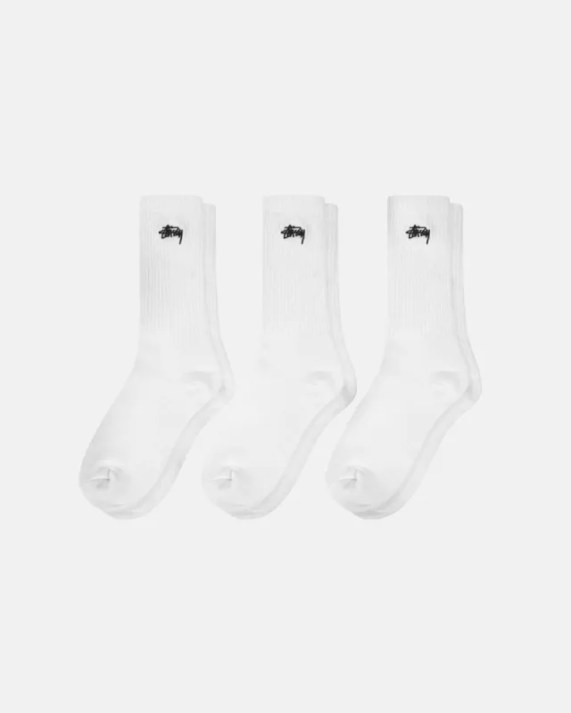 STOCK CREW SOCKS 3 PACK sold by Stussy