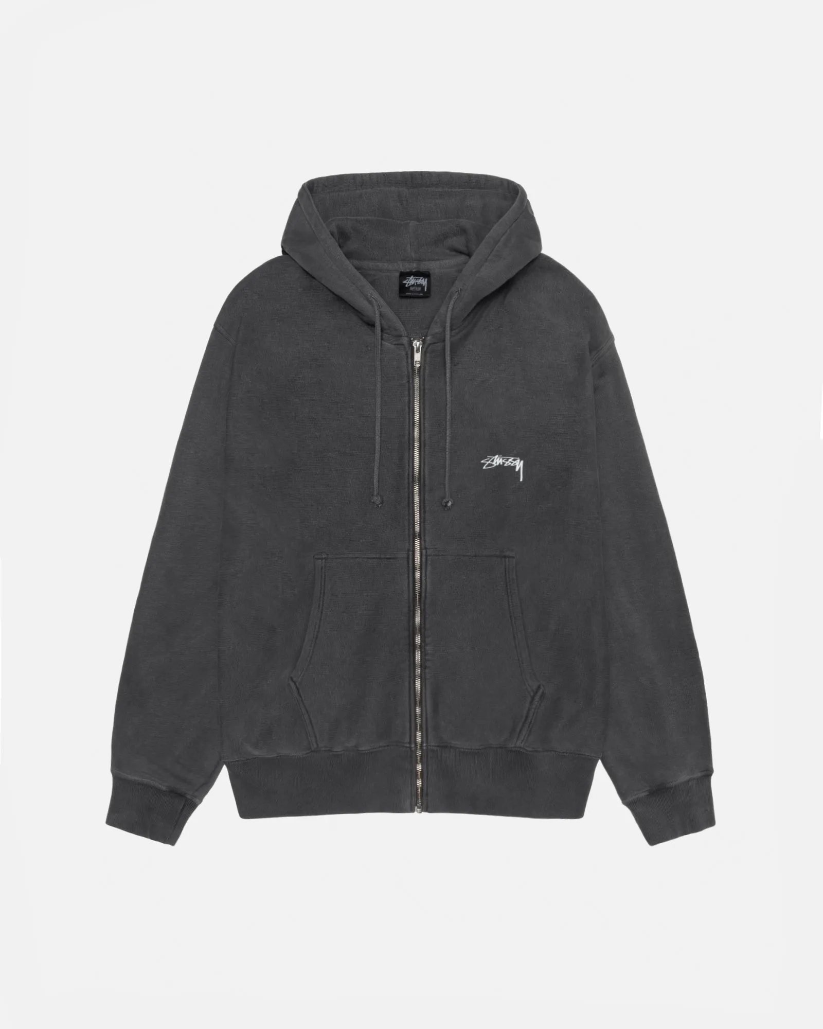 SMOOTH STOCK ZIP HOODIE PIGMENT DYED sold by Stussy