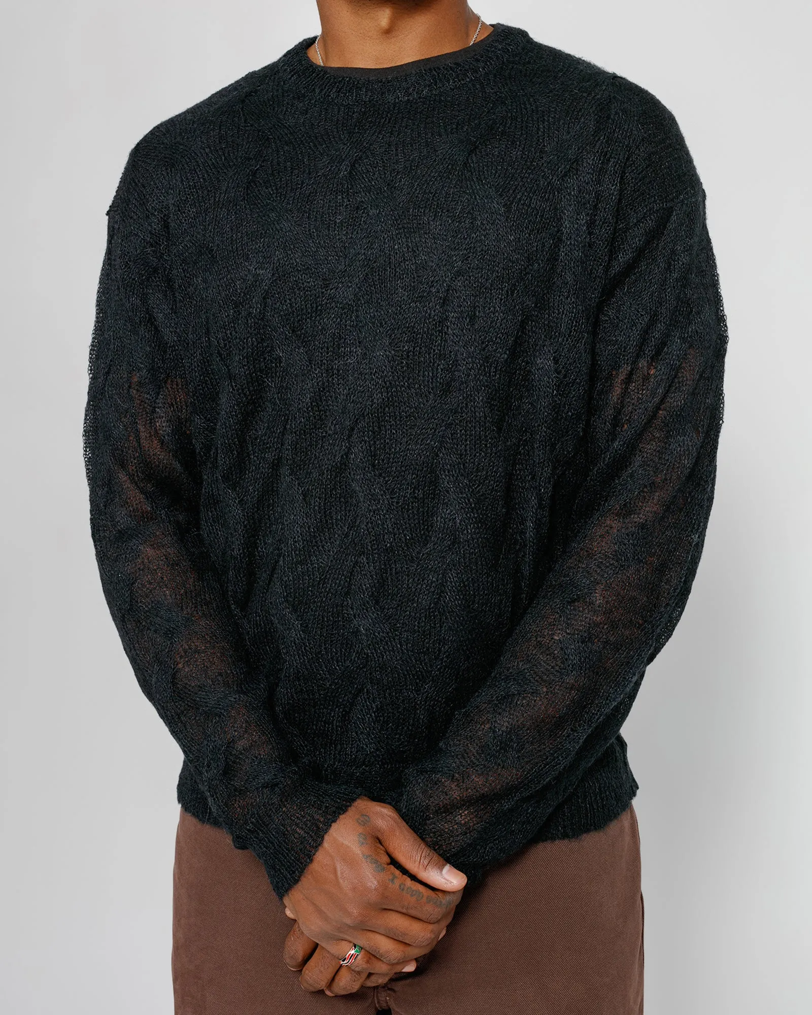 LOOSE KNIT CROSS CABLE SWEATER sold by Stussy product image thumbnail 5