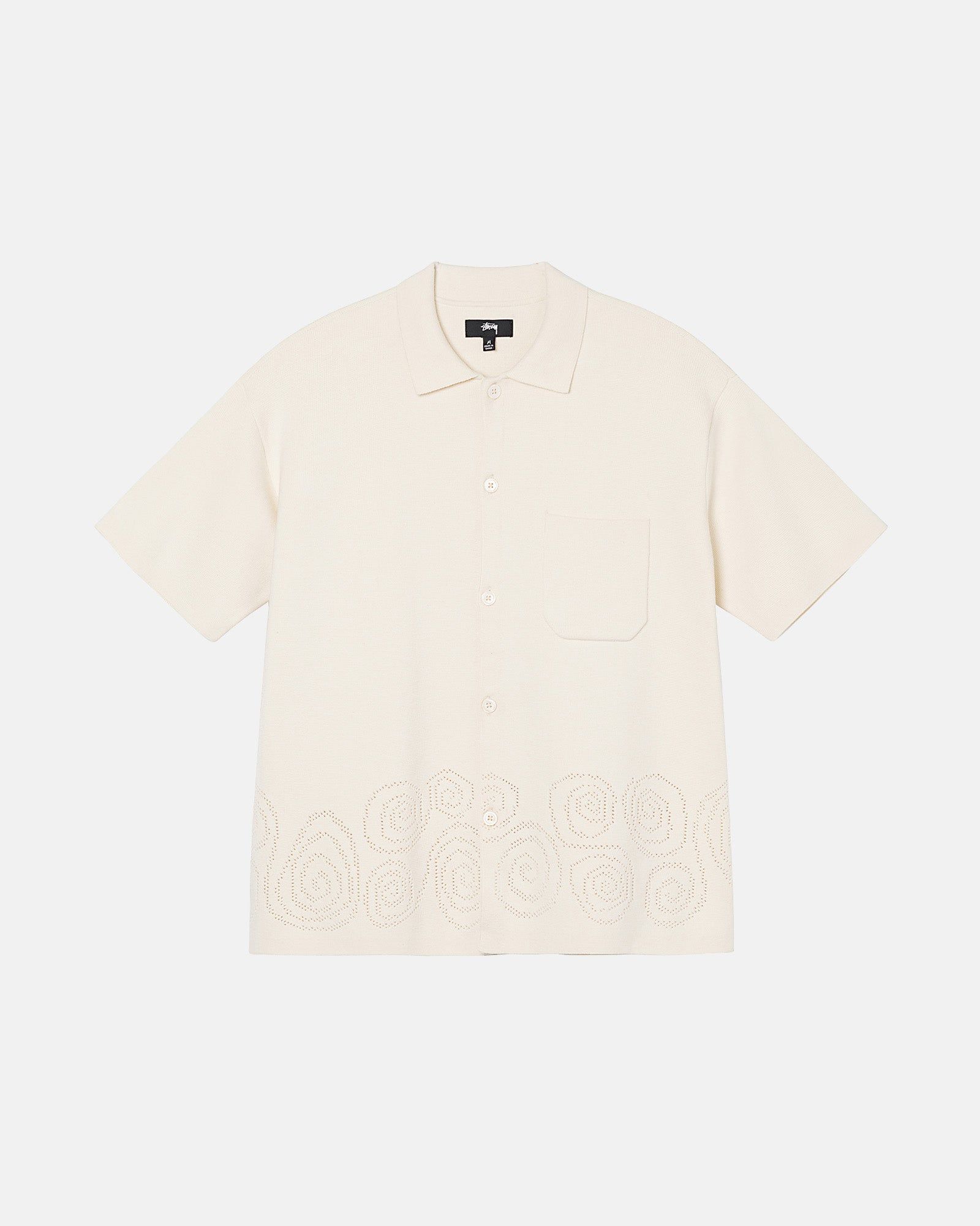 PERFORATED SWIRL KNIT SHIRT sold by Stussy