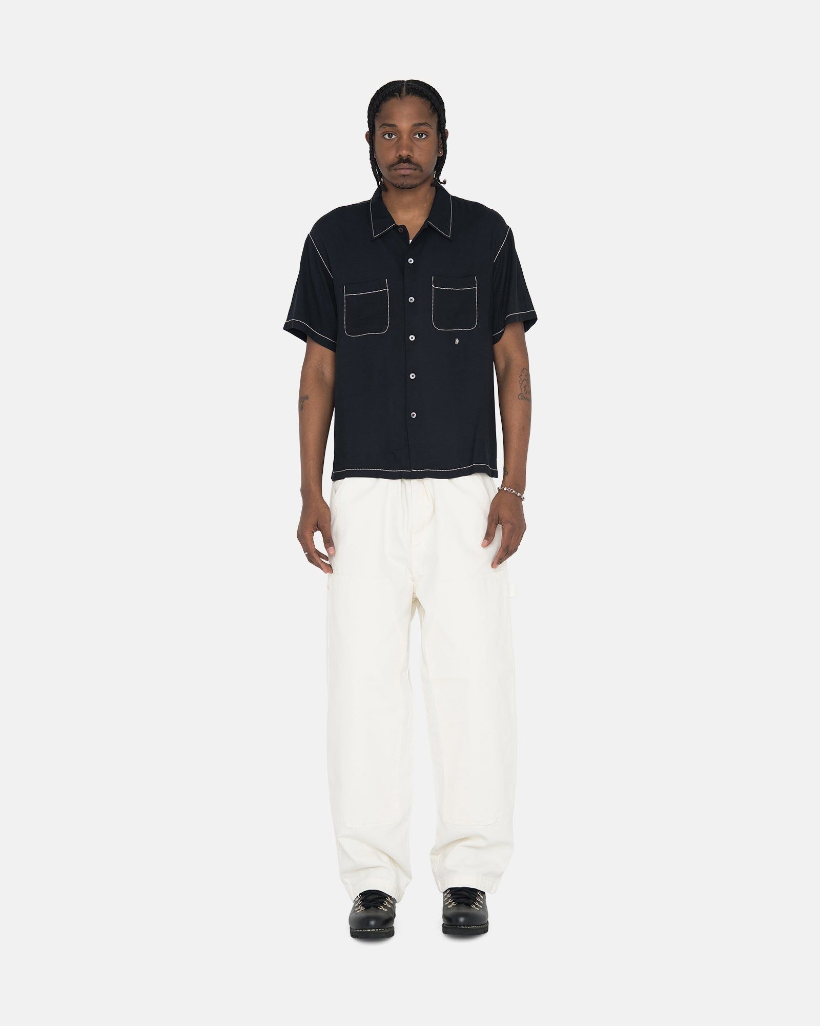 CONTRAST PICK STITCHED SHIRT sold by Stussy product image thumbnail 4