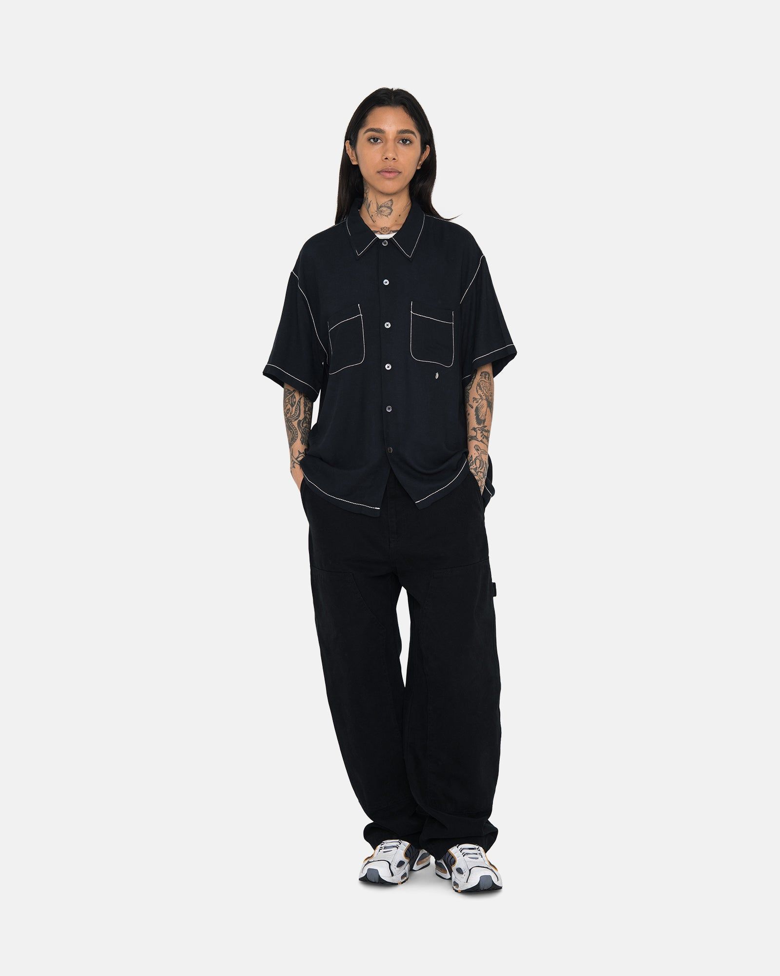 CONTRAST PICK STITCHED SHIRT sold by Stussy product image thumbnail 6