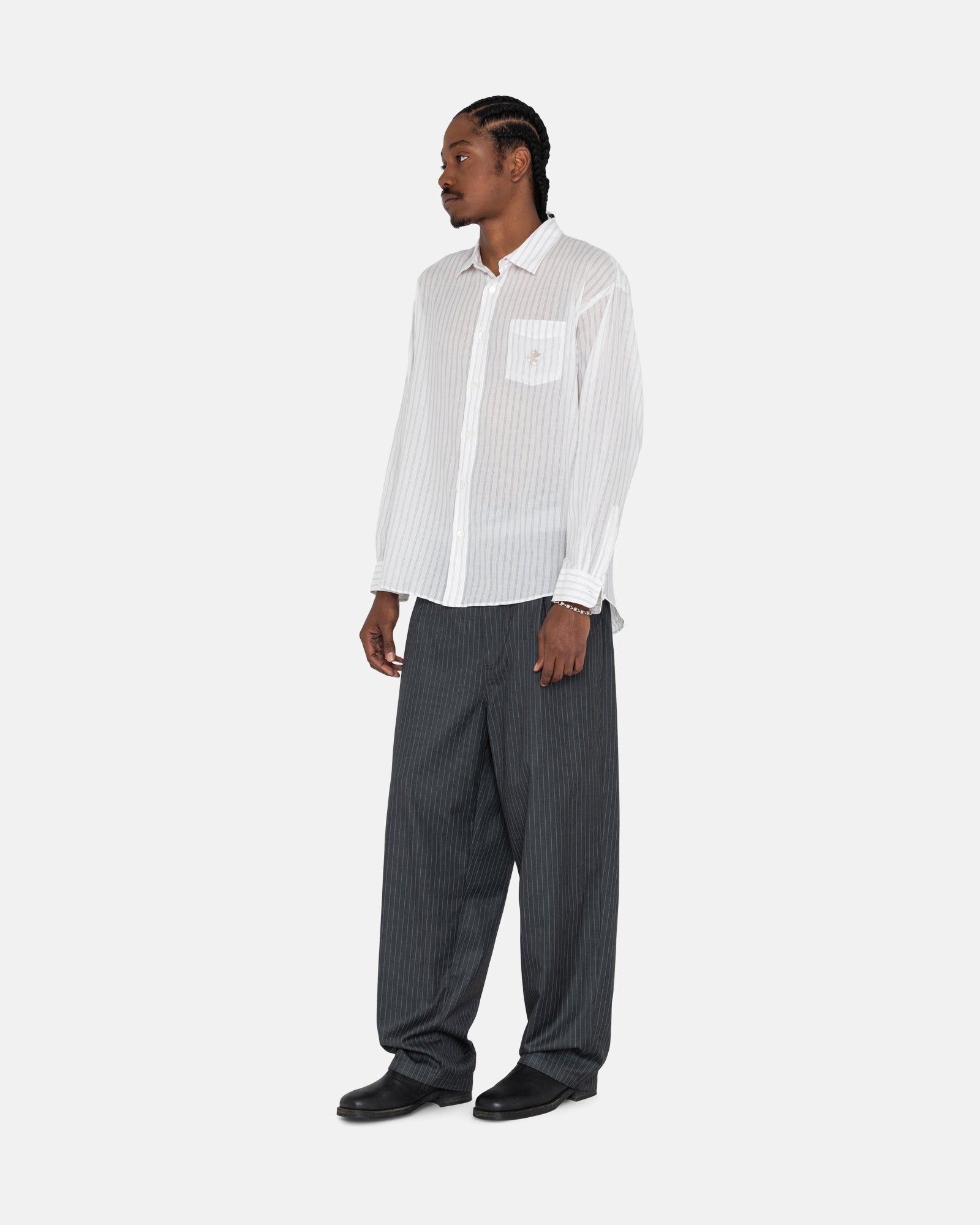 STRIPE VOLUME PLEATED TROUSER sold by Stussy product image thumbnail 7