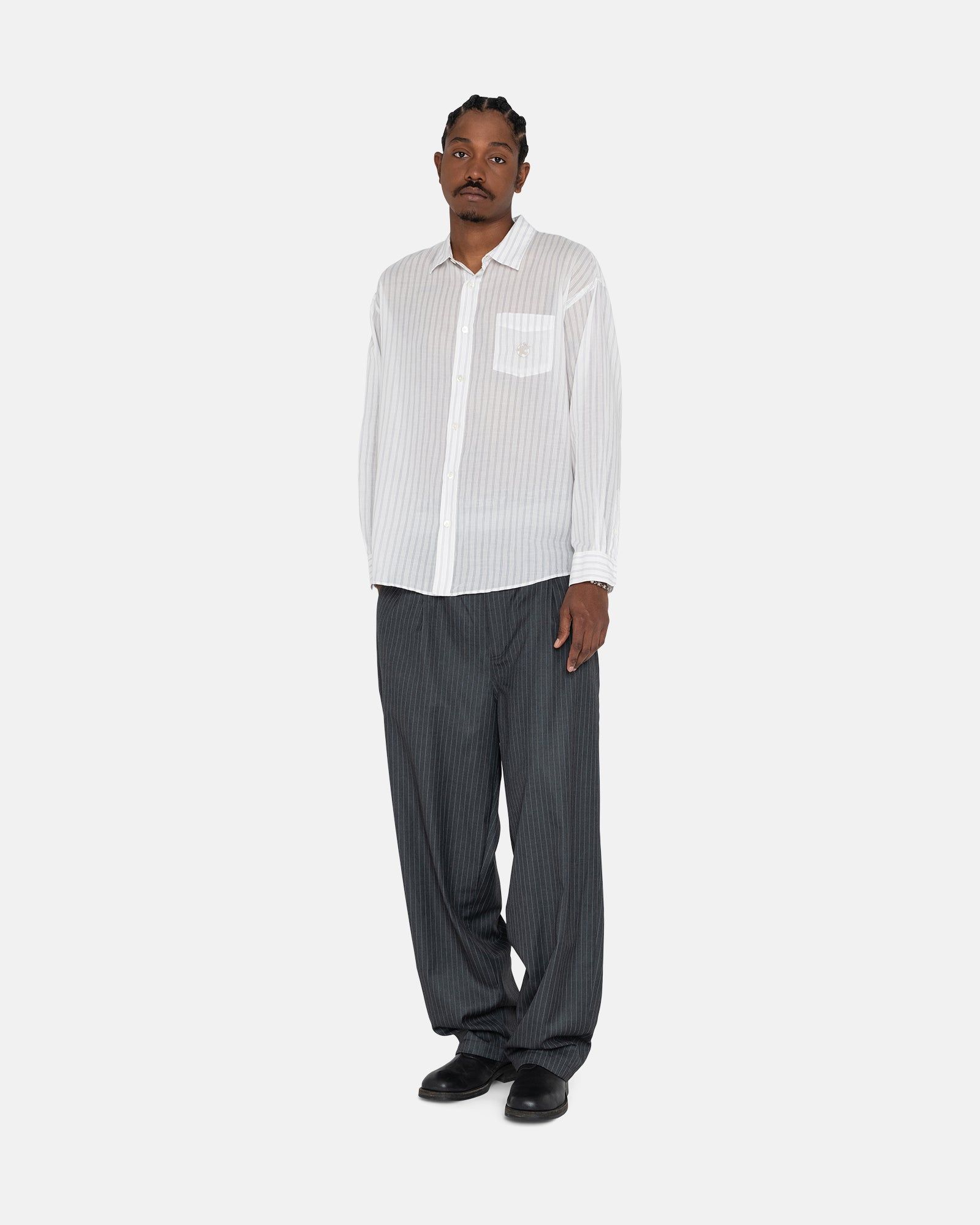 STRIPE VOLUME PLEATED TROUSER sold by Stussy product image thumbnail 5