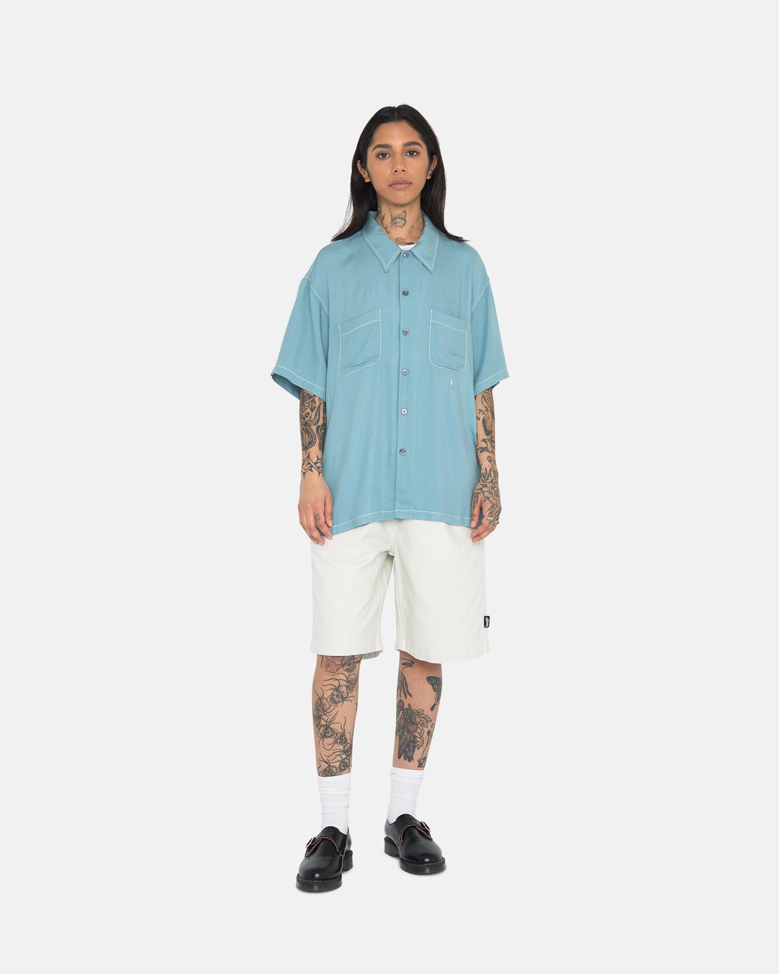 CONTRAST PICK STITCHED SHIRT sold by Stussy product image thumbnail 7