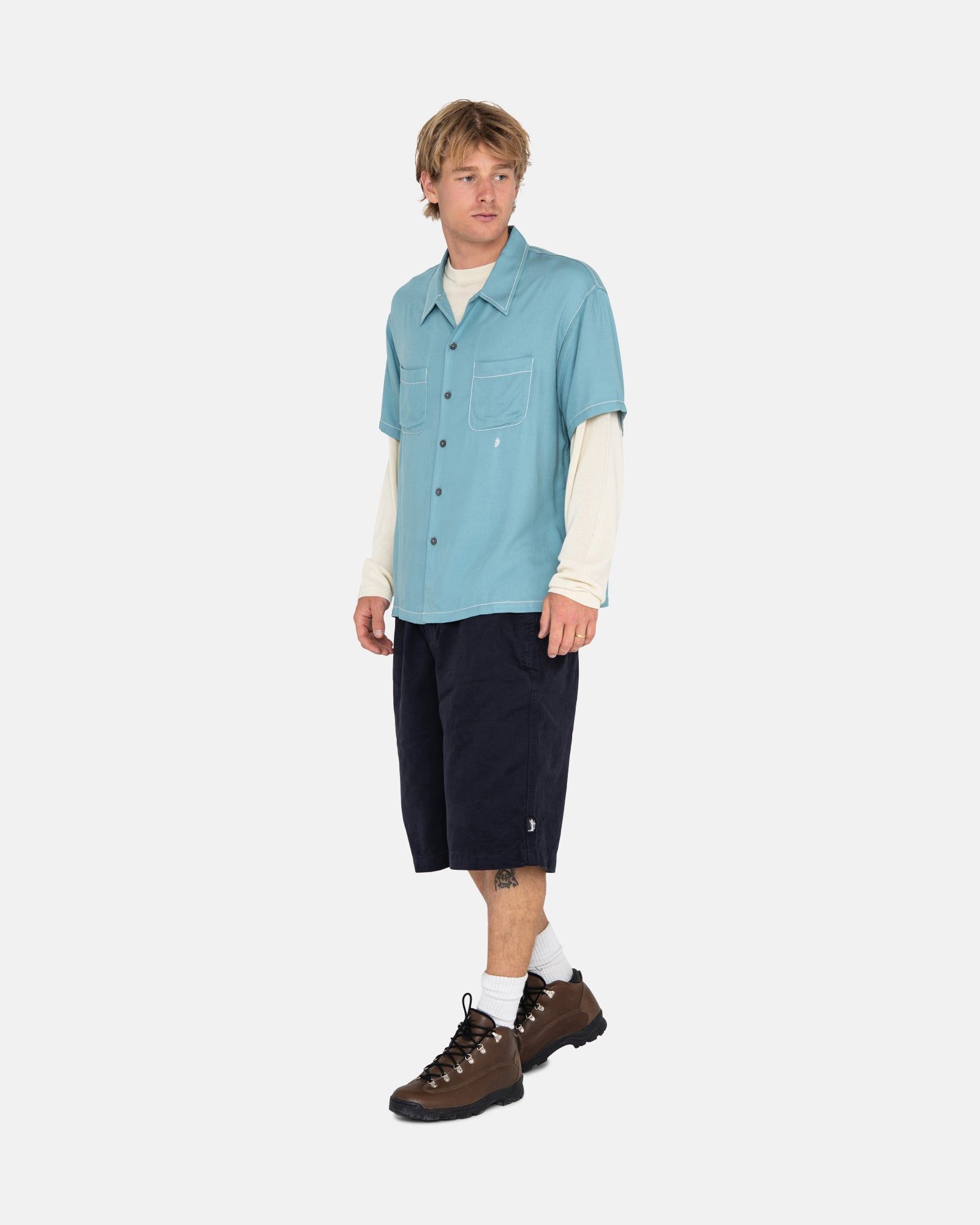 CONTRAST PICK STITCHED SHIRT sold by Stussy product image thumbnail 5